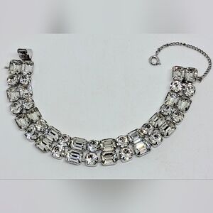 * Vintage Signed Eisenberg Double Row Rhinestones Bracelet